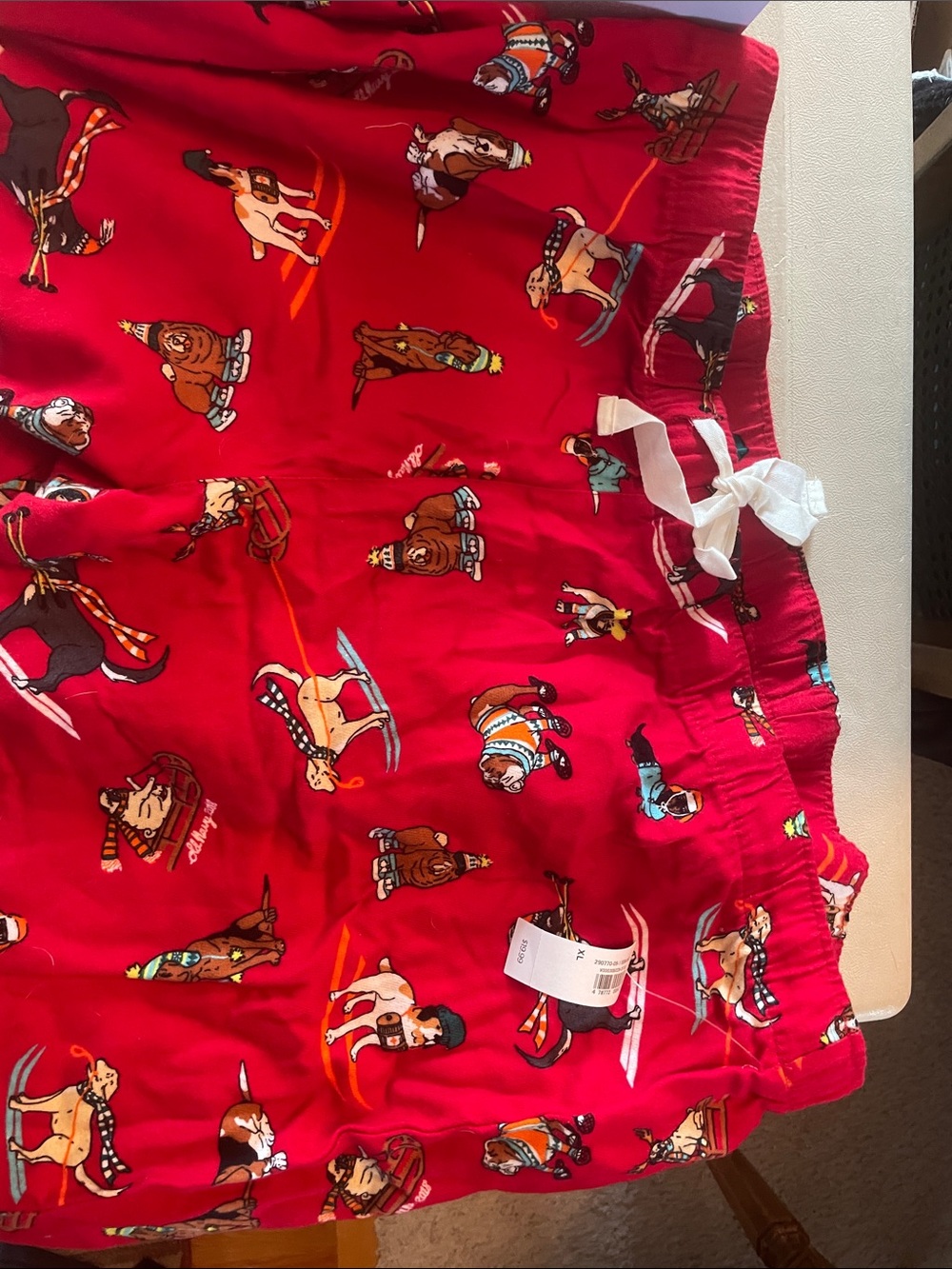 Adult  Red Winter Animal Print Lounge Shorts